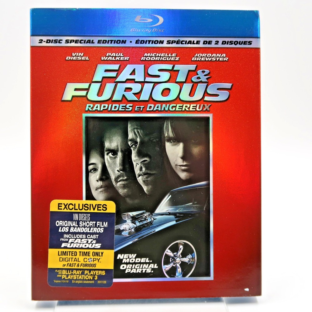Fast & Furious Blu-ray DVD Special Edition 2009 Vin Diesel Paul Walker Slipcover